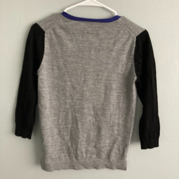 Clements Ribeiro POP Colorblock Cardigan Merino Wool Black Grey Blue Size M - Picture 5 of 8